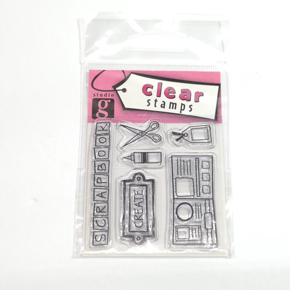 Studio G Clear Stamps Scrapbooking Junk Journaling Card Making Scissors Stamp